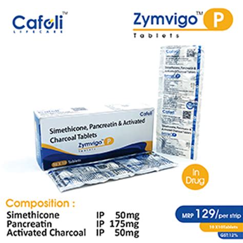 Zymvigo P - Simethicone Pancreatin & Activated Charcoal Tablets