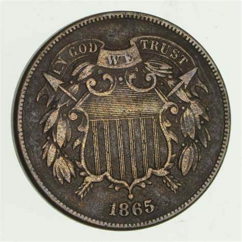 TWO CENT - 1865 US TWO 2 Cent Piece - First Coin with In God We Trust ...