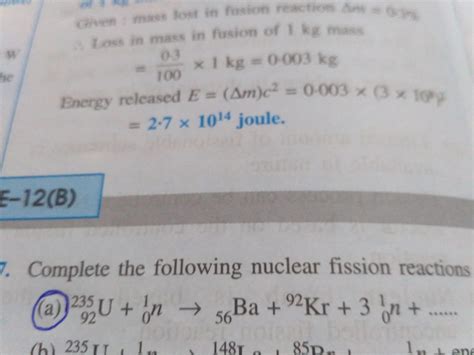 Complete the following nuclear fission reactions: no. A Fastttttttttt ...