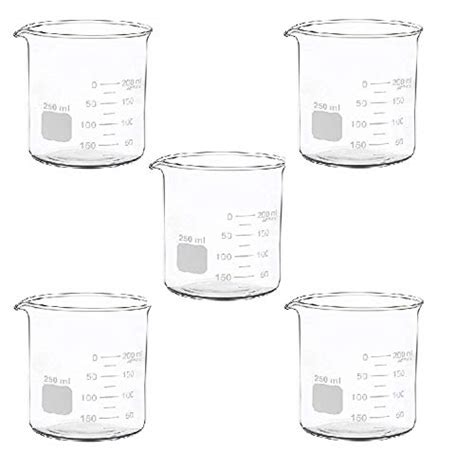 MRSC Borosilicate Glass Beaker Set of 5 Units Laboratory Beakers Set ...