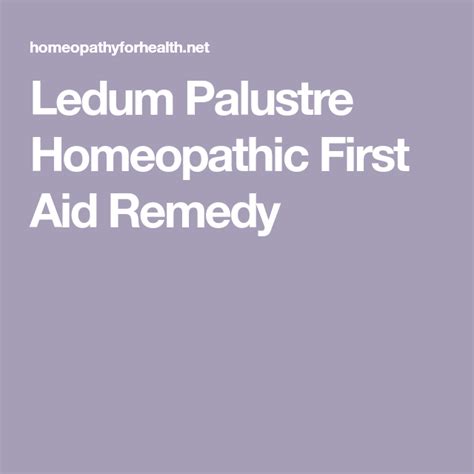 homeopathic ledum