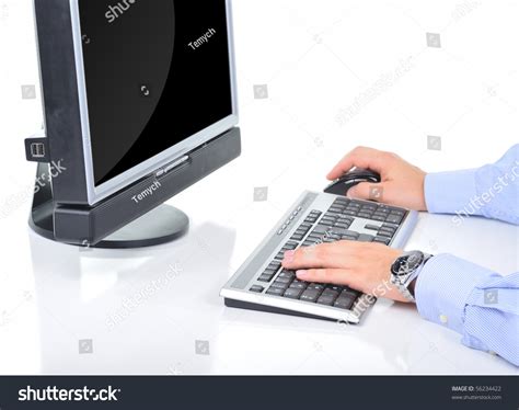 Image result for Typing Office Desktop Computer