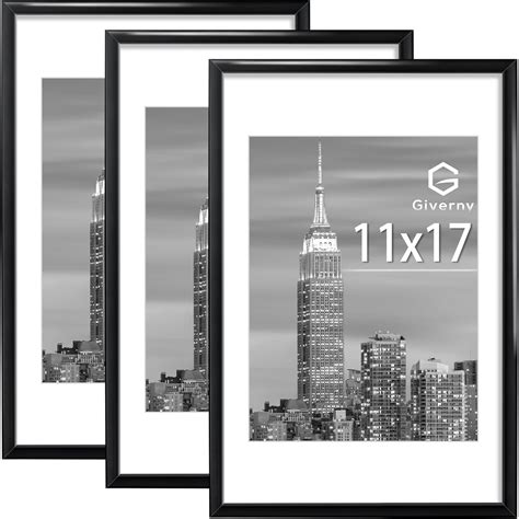 Amazon.com - Giverny 11 x 17 Picture Frame Black 3 Pack, Poster Frames ...