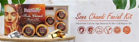 NutriGlow Sona Chandi Facial Kit 6-Pieces Skin Care Set with Deep ...