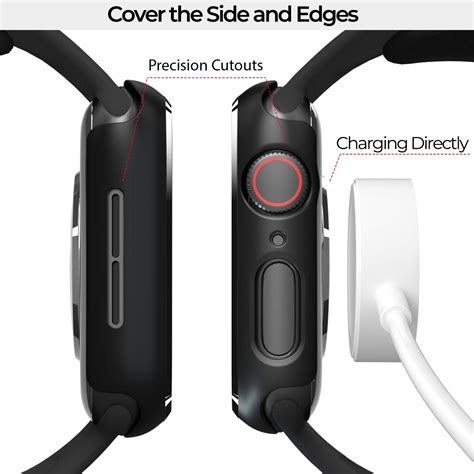 Dr. Vaku ® Apple Watch Series 4 44mm 360° Bumper Cover with Tempered ...