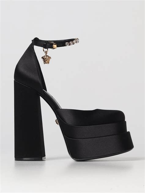 VERSACE: high heel shoes for women - Black | Versace high heel shoes ...