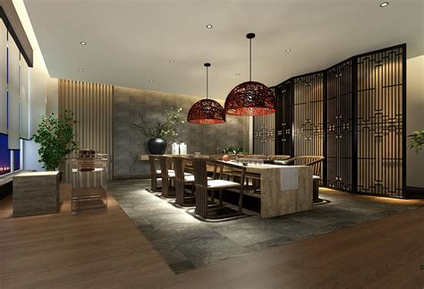 新中式茶室空间设计3d模型[原创]