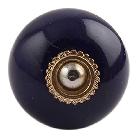 Navy Blue Golden Fitting Ceramic Knob