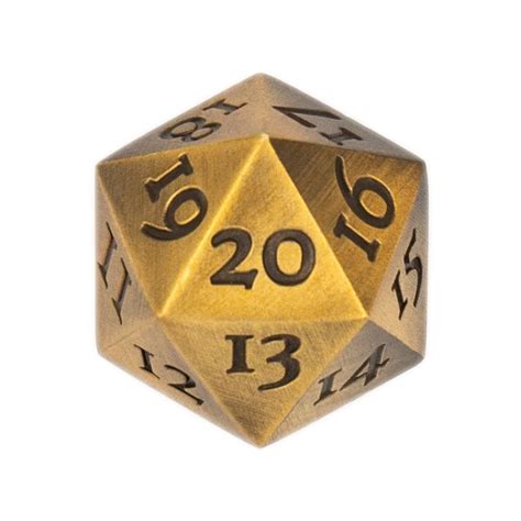 Metal D20 Dice Gold Finish Spindown Countdown Extra Large Extra Heavy ...
