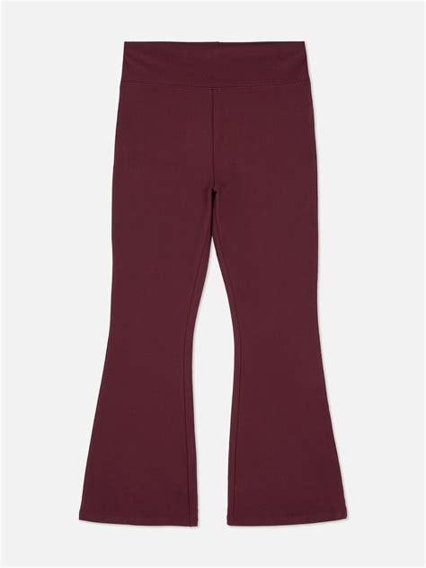 Girls Burgundy 7-15yrs | Flared Leggings | Primark