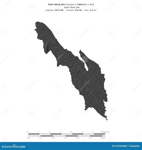 Pulau Galang Baru. Indonesia. Shape on White. Bilevel Stock Illustration - Illustration of pulau ...