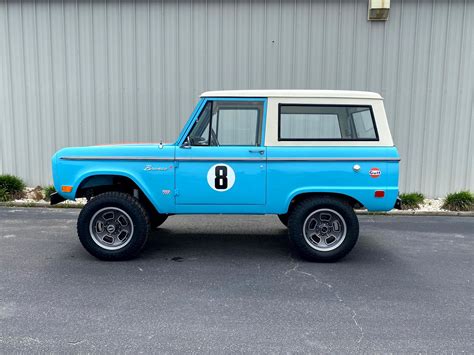 Lifted Blue Ford Bronco 1968