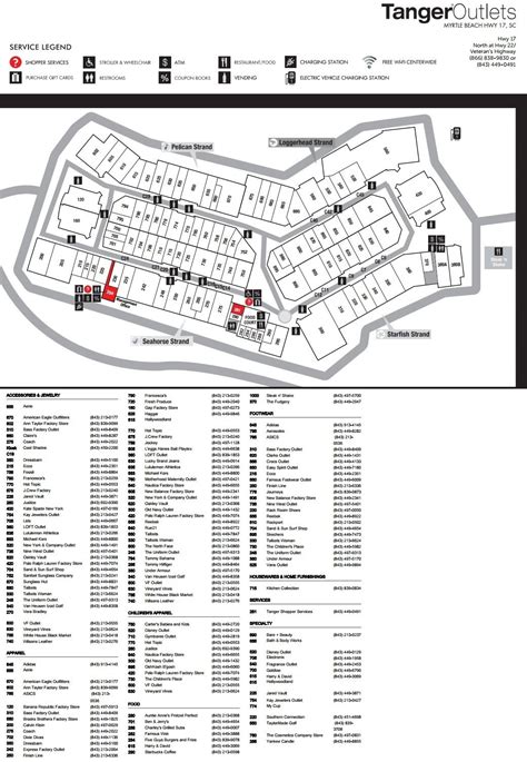 Tanger Outlets Rehoboth Map