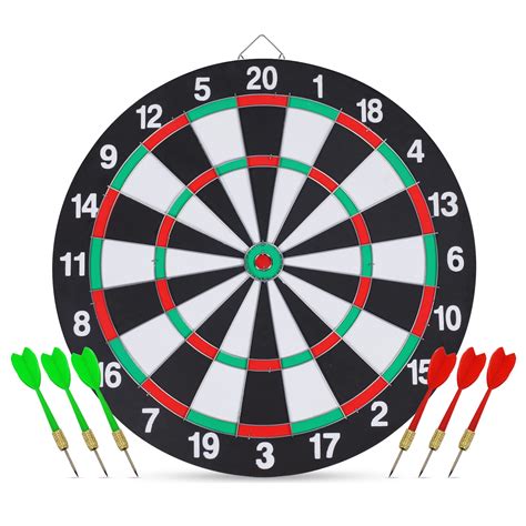 VAALZEE Dart Board Set, Double-Sided 15 Inch Dartboard Game with 6 ...