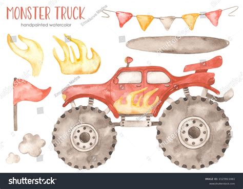 53 Red Monster Truck Clipart Images, Stock Photos & Vectors | Shutterstock