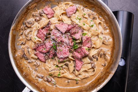 Steak & Creamy Mushroom Pasta Recipe from Sam The Cooking Guy
