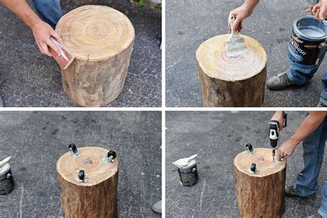Patio Panache: Diy wood stump side table