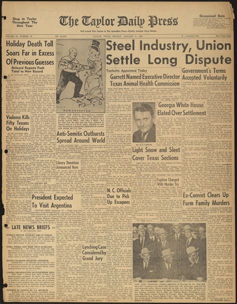 The Taylor Daily Press (Taylor, Tex.), Vol. 47, No. 13, Ed. 1 Monday ...