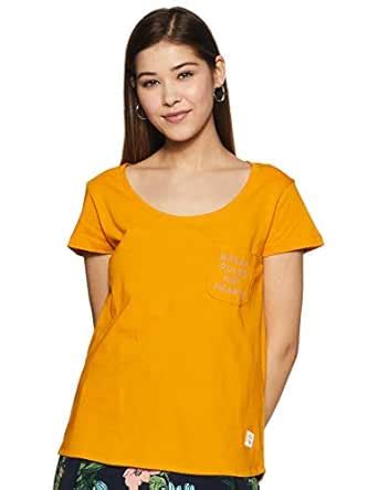Buy Flying Machine Women's Regular T-Shirt (FWTS1486XL1_Lemon XL) at ...