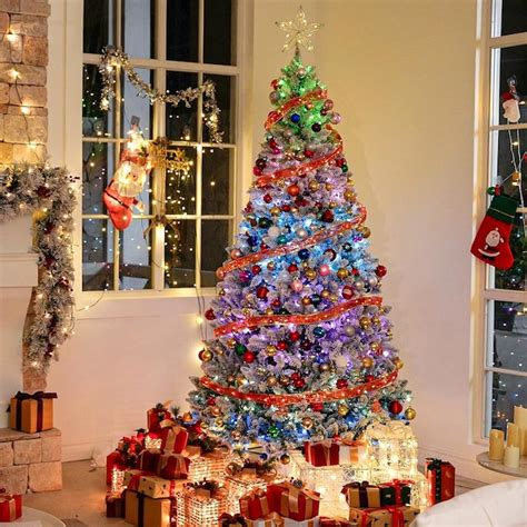 vivatrees Twinkle RGB Multi-function Modes 7.5-ft Spruce Pre-lit ...