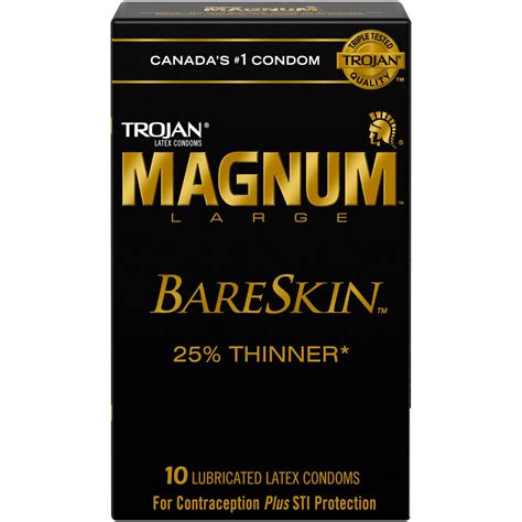 Trojan Magnum BareSkin Large Size Lubricated Condoms for Extra Comfort ...