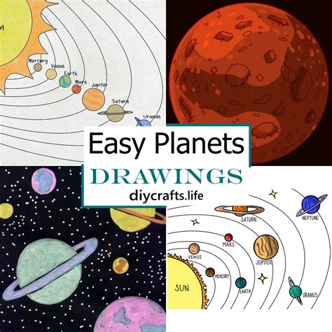 21 Easy Planet Drawings - Step by Step (with photos) - DIY Crafts