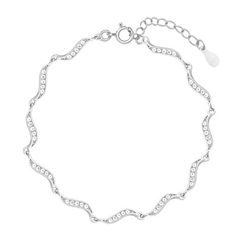 GIVA 925 Silver Graceful Waves Bracelet, Adjustable | Gifts for Women ...