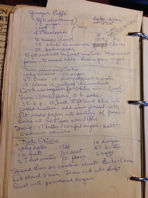 Vintage Recipes from an Old Recipe Book