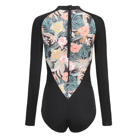 Women's One Piece Long Sleeve Surf Swimsuit Jane - Black