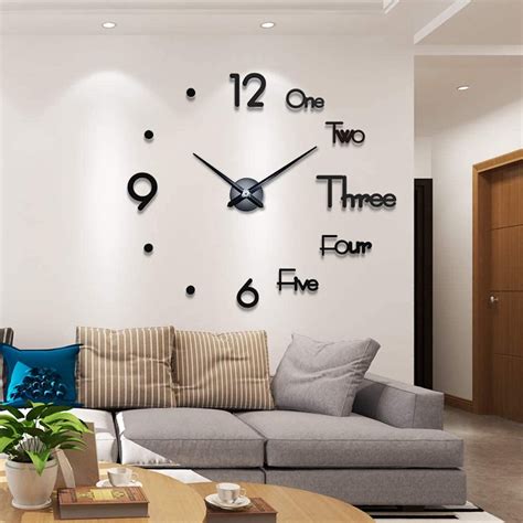 VinJoyce 3D DIY Wall Clock, Large Wall Clocks for Living Room Decor ...