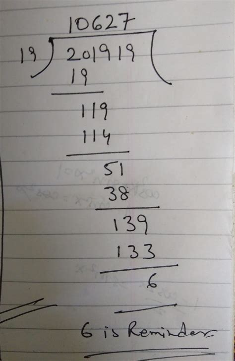 If 201919 is divided by 19, then what is the remainder ? (a) 2 (b) 3 (c ...