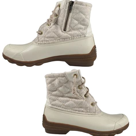 White sperry duck boots online