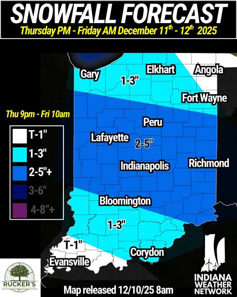 Indiana - Another round of light to moderate snow is expected Thursday ...