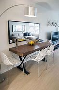 Image result for Narrow Dining Room Table Small Spaces