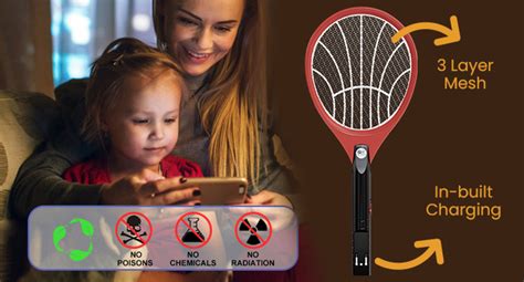 GIGAWATTS Attack Mosquito Racket Electric Insect Handheld Fly Swatter ...