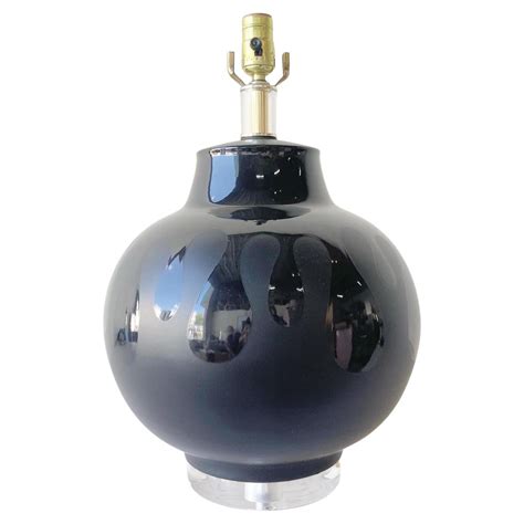 Black Ceramic Table Lamp For Sale at 1stDibs