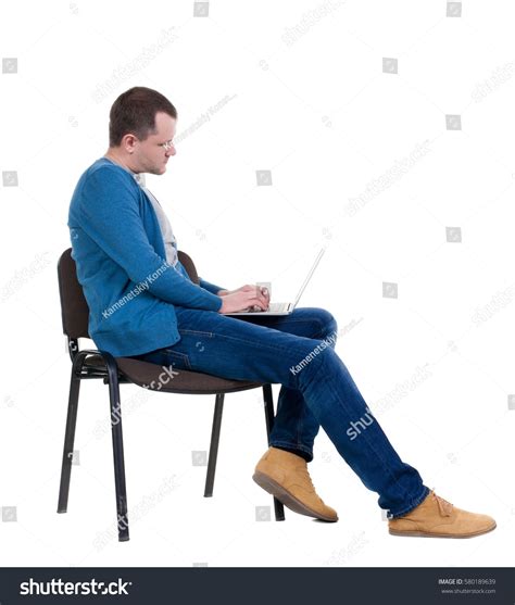 Side View Man Sitting On Chair Foto stock 580189639 | Shutterstock