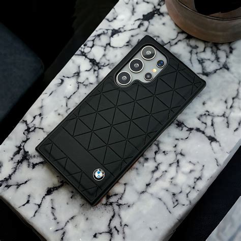 Samsung Galaxy S22 Ultra Traingular Pattern PU Leather Sports Car Logo ...