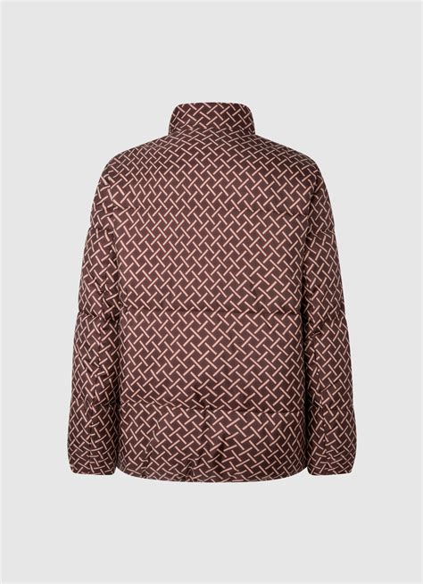 Brown Checks Full Sleeve Puffer Jacket | Pepe Jeans India