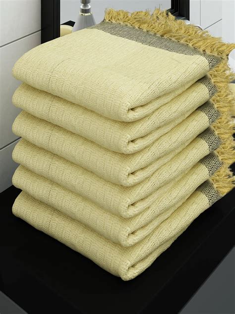Athom Living Eco Saviour Premium Cotton Bath Towel/Gamcha Waffle Yello