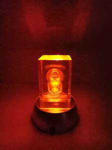 MEDBOTICS Shree Mahaveer Swami 3D Crystal cube Free Multi Color LED ...
