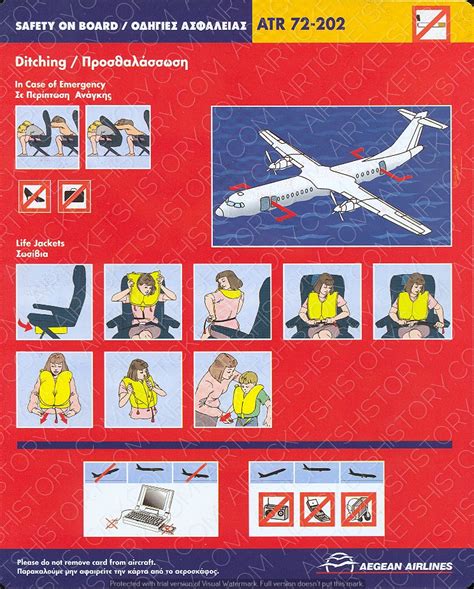 AEGEAN AIRLINES SAFETY CARDS