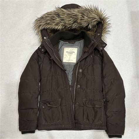 Brown Abercrombie & Fitch parka puffer jacket with... | Depop in 2025 ...