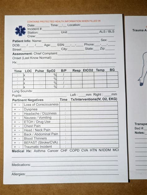 EMT / EMS PCR Notepad 5" X 7" (includes 3, 50 Sheet Pads. 150 Sheets ...