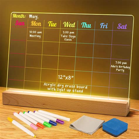 D-FantiX Acrylic Dry Erase Board with Light Up Stand India | Ubuy