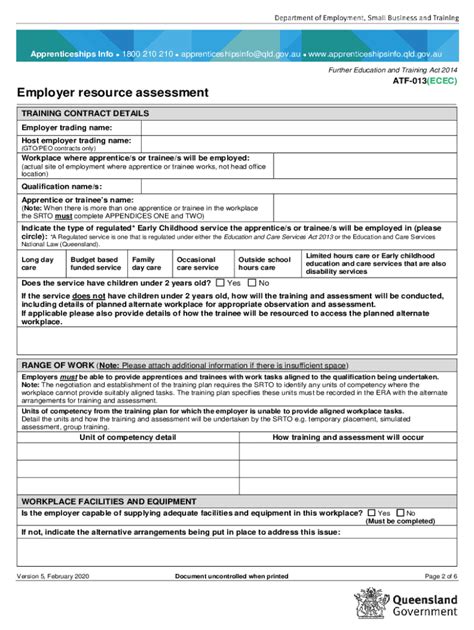 Fillable Online Apprenticeships and traineeships - Queensland ...