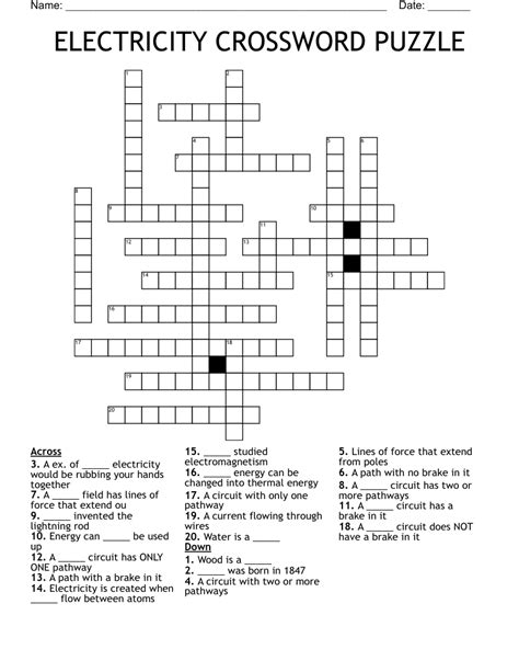 Electricity-Producing Device Crossword at Lois Toussaint blog