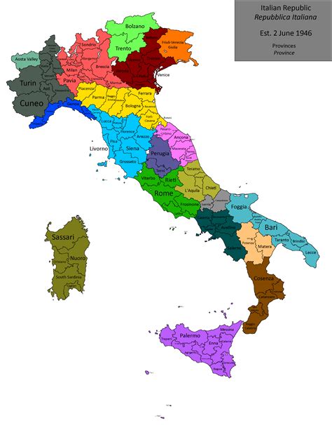 Provinces of the Italian Republic [OC] : r/MapPorn