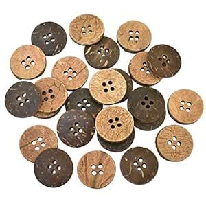 Embroiderymaterial Coconut Shell 4 Holes Round Buttons for Sewing ...
