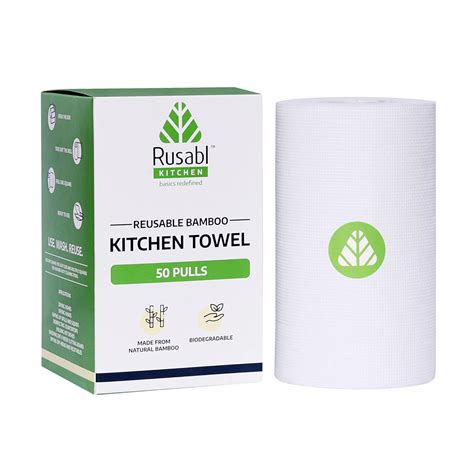RUSABL Organic Kitchen Towel Roll for Cleaning, Reusable Cleaning ...
